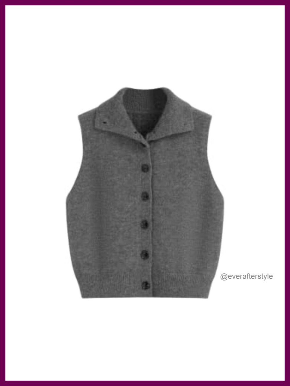 Cropped Two-Way Button Sweater Vest Sleeveless V-Neck Cardigan